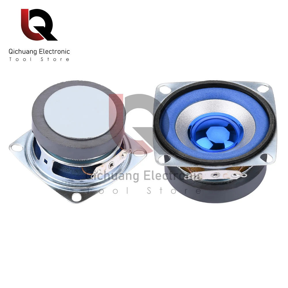 1Pcs 2-inch 5W 4ohm Blue Full-frequency Speaker 52mm Square Small Speaker Speaker For Digital Electronic Products 0. 25~ 18KHz