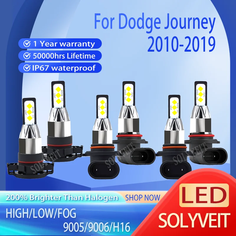 

Enhanced Night Visibility 9005 9006 h16 Headlight hi/lo beam foglight For Dodge Journey 2010 2011 2012 2013 2014 2015-2019