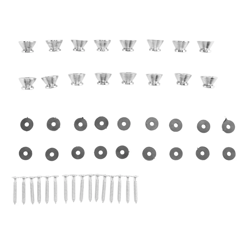 

Shoppingsports Guitar Bass Chrome Metal End Pin Strap Buttons Locks Cushion Screws (16Pcs)