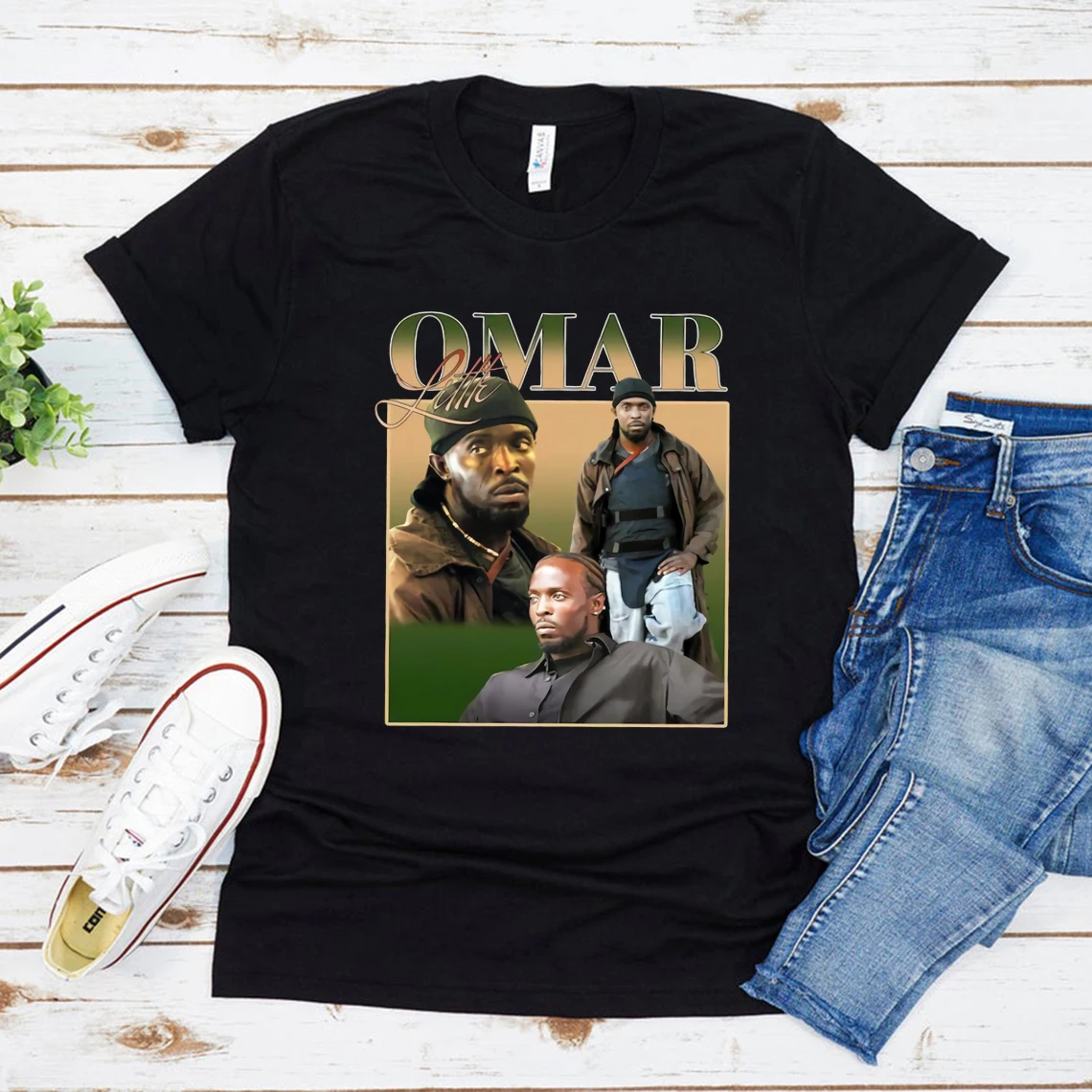 Michael K. Williams Omar Little ลวดเสื้อยืด Michael K. Williams 1966-2021เสื้อพัดลมของขวัญ Top Tees กราฟิก Unisex Tshirt