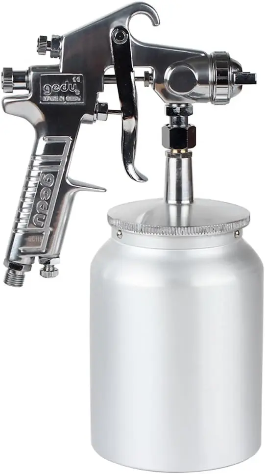 

Professional HVLP Spray Gun with 1000cc Cup, 3.0mm Nozzle, Silver