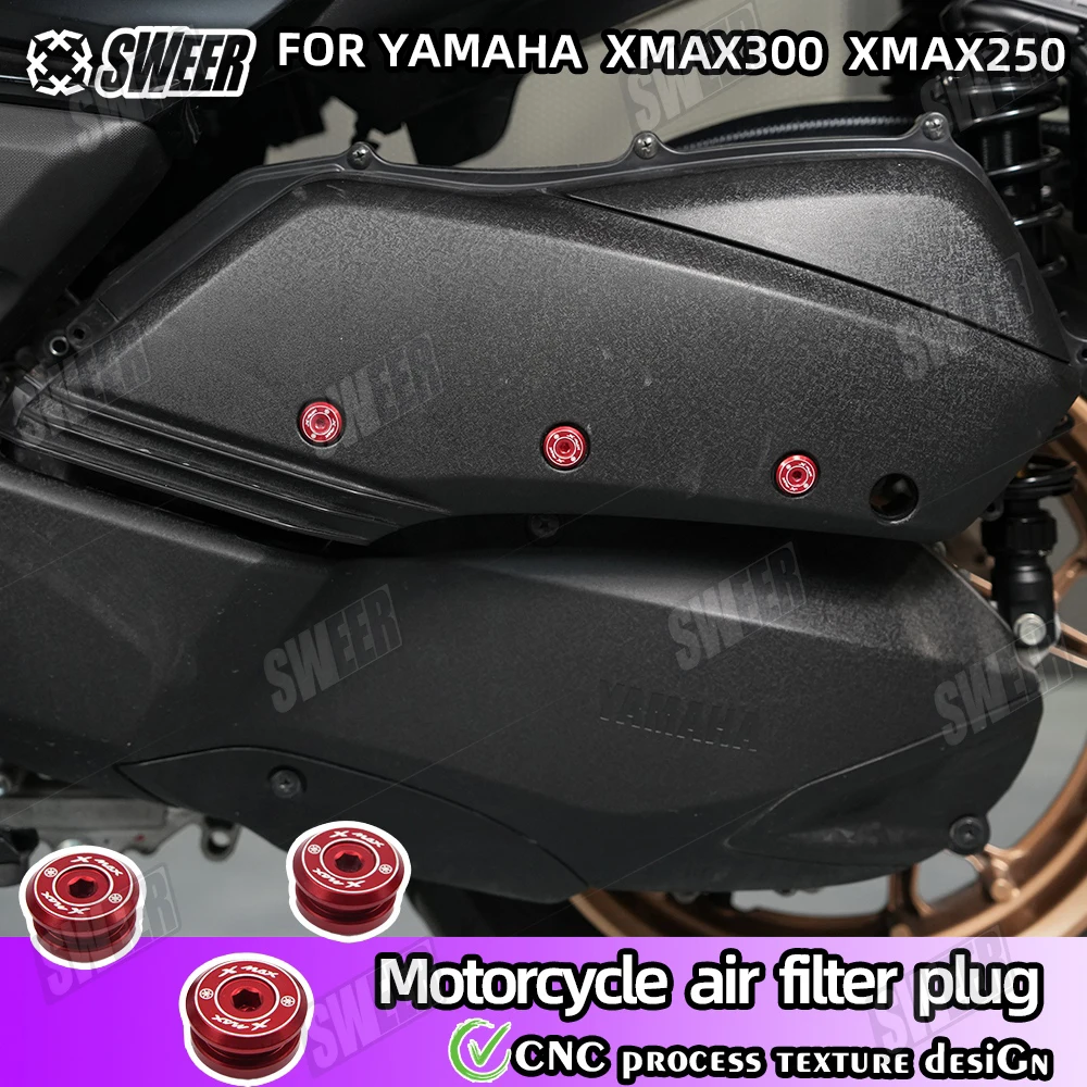 Motorcycle Air Filter Decorative Screws Cover Fit For Yamaha XMAX300 XMAX250 Motorcycle  Air Intake Filter Bolt Fixing Screw