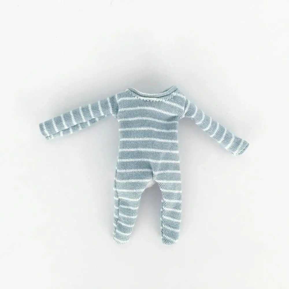 Cute OB11 Clothes Pajamas Striped Jumpsuits Sleep Clothes For 1/12BJD Dolls Accessories Body Molly Dressup Skirt Gift For Girls
