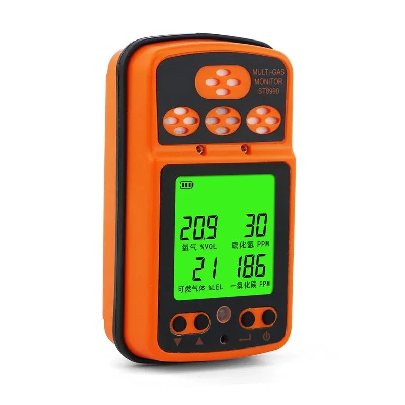 Gas Detector Portable 4 in 1 Air Quality Monitor for Home Industrial Safety O2 CO H2S Combustible Gas Tester Alarm Device