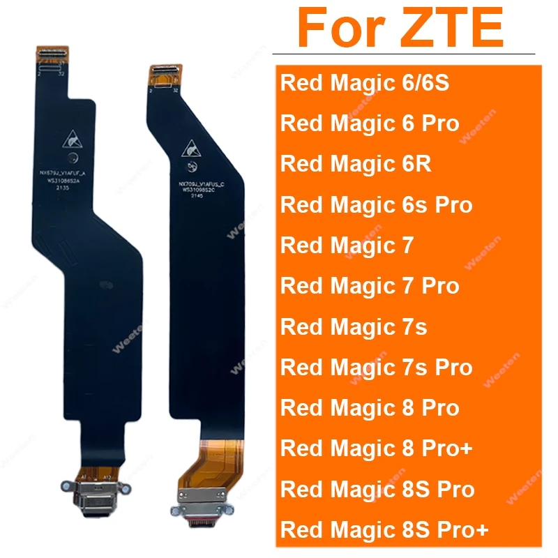 Base de carga USB para ZTE Nubia Red Magic 6 Pro NX669J 6R NX666J 7 NX679J 7Pro NX709J 7s Pro NX709S 8Pro Cable flexible