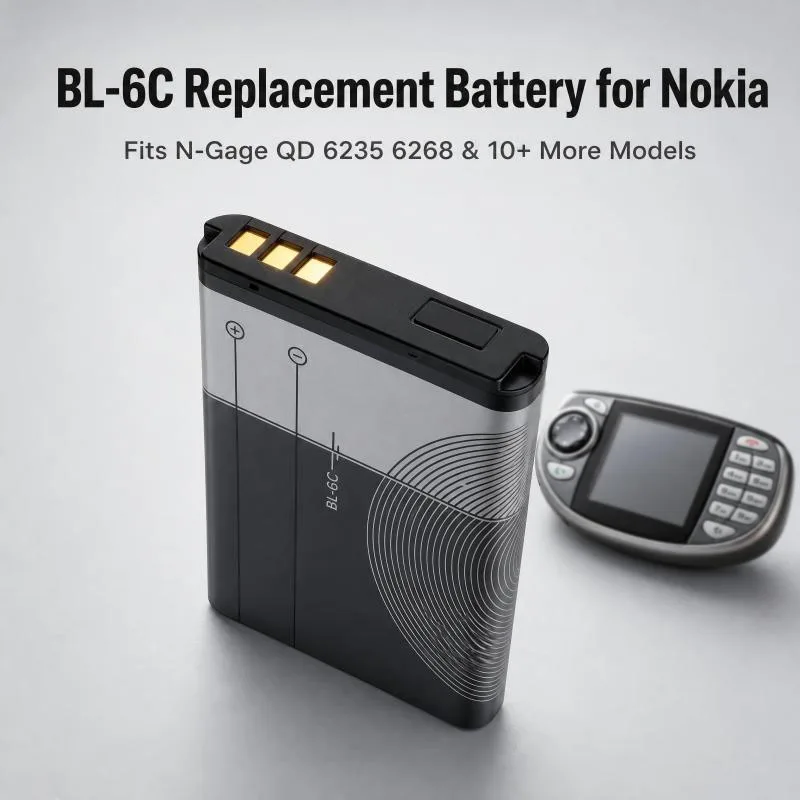 BL‑6C Replacement Battery for Nokia N‑Gage QD 6235 6268 6152 6015 2115i 2116i 2125i 2126i 2128i 2875 2875i