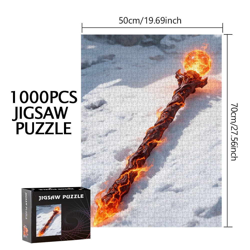 500-teiliges oder 1000-teiliges Puzzle mit Schmelz-Lava-Themenstab – tragbare Zwischenauffforderung, geeignet für s &, / Weihnachten/ Spiele, Mel