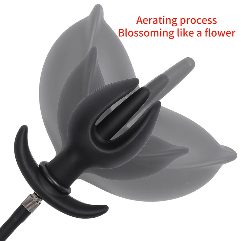 Flower Bud Inflated Anal Plug Separate Pump Expandable Big Butt Plug Prostate Massager Anus Dilator Anal Dildo Sex Toys for Men