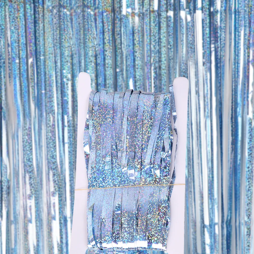 Metallic klatergoud folie franje gordijnen foto achtergrond glitter streamers folie franje achtergrond gordijn voor kerst bruiloft achtergrond