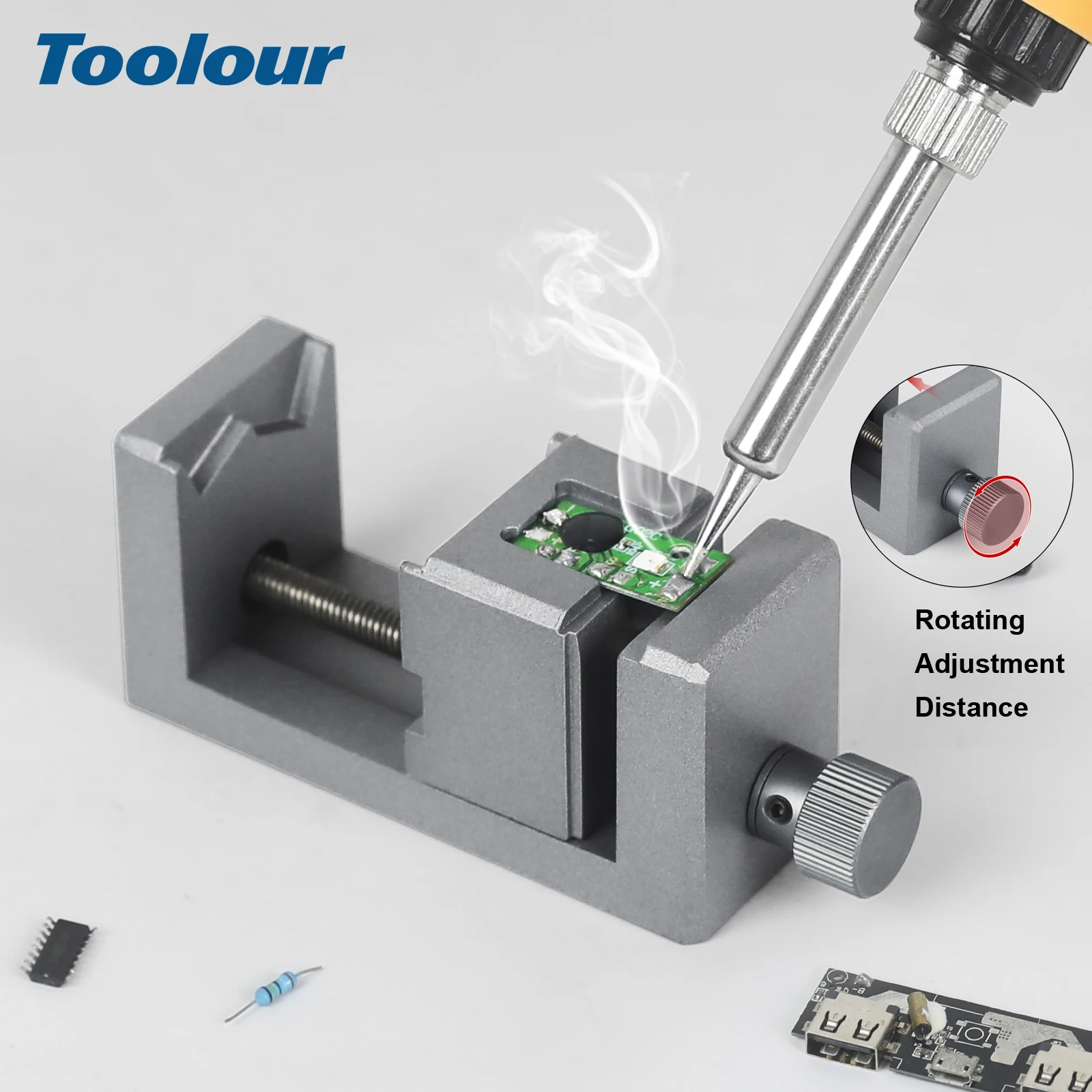 Toolour Adjustable PCB Holder Circuit Board Holder Helping Hand Soldering Repair Tool for Soldering/Desoldering Repair Tool