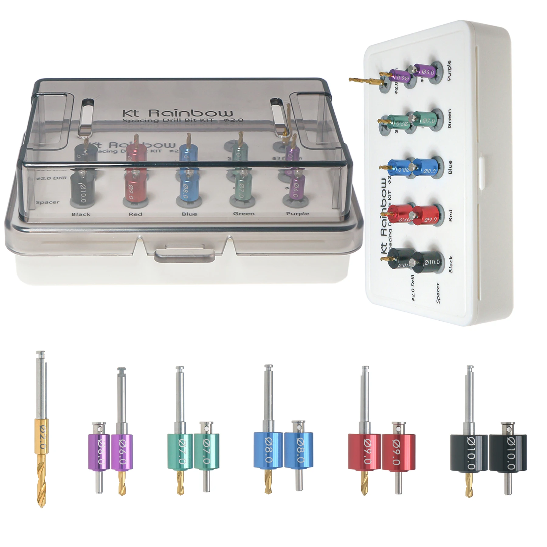 

11Pcs Drill Set Implant Positioning Guide Kit Dental Osteotomy Drill Guide Positioning Spacing ∅2.0-10.0