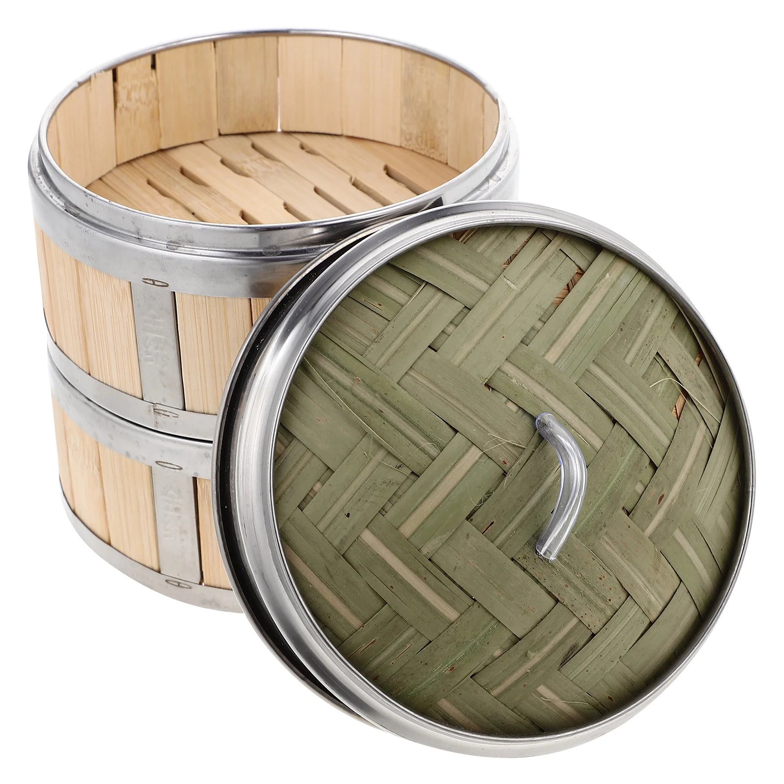 

1 set 1 Set Bamboo Food Steamer With Stainless Steel Frame Large Capacity For Dumplings Buns Dim Sum Vegetables Steaming Basket