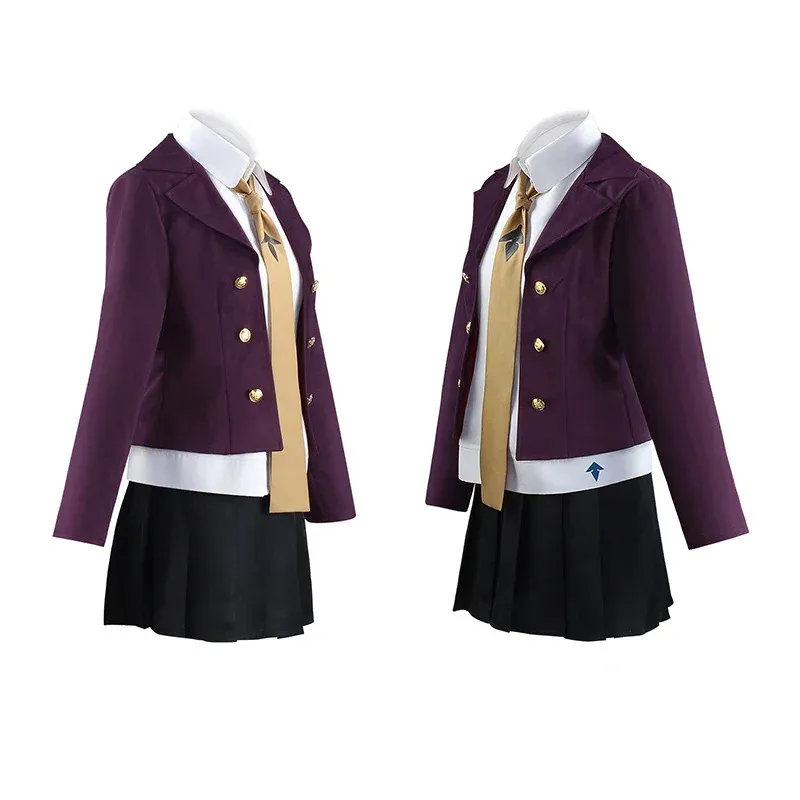 

AA wat Anime Danganronpa Kirigiri Kyouko Cosplay Costume Purple Wig Halloween Carnival For Woman Clothing Including Shi2025 New