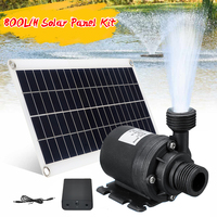 50W 12V Solar Power Panel Kit Solar Water Pump Garden Brushless Pond Fountain Pool Water Pump Aquarium Fish Water Pump 800L/H