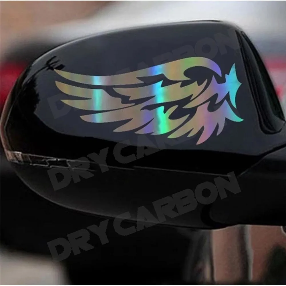 Calcomanías adhesivas para coche con alas de Ángel, decoración de motocicletas, pegatinas reflectantes 3D impermeables, pegatinas de pegamento