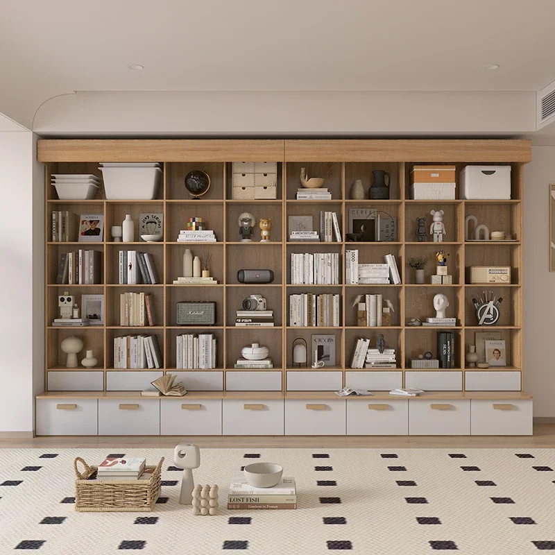 

Встроенный книжный шкаф для всей стены и верхнего книжного шкафа, размер на заказ, можно добавить экран проекции, книжная полка, комбинированное хранение