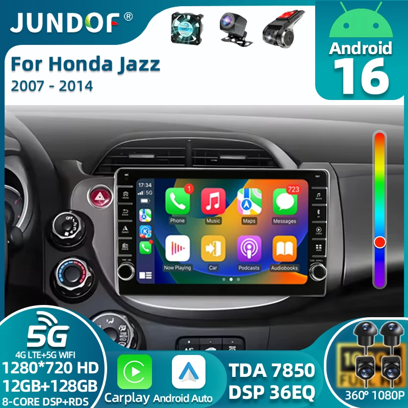 

Android 16 Car Stereo Radio Multimedia Wireless Carplay Android Auto For HONDA FIT JAZZ 2008 2009 2010 2011 2012 2013 AUto BT 4G