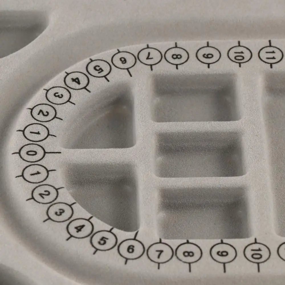 Necklace Beading Tray Plastic Resin Jewelry Design Tool Measuring Tool Gray Flocked Bead Board DIY Necklace Tool