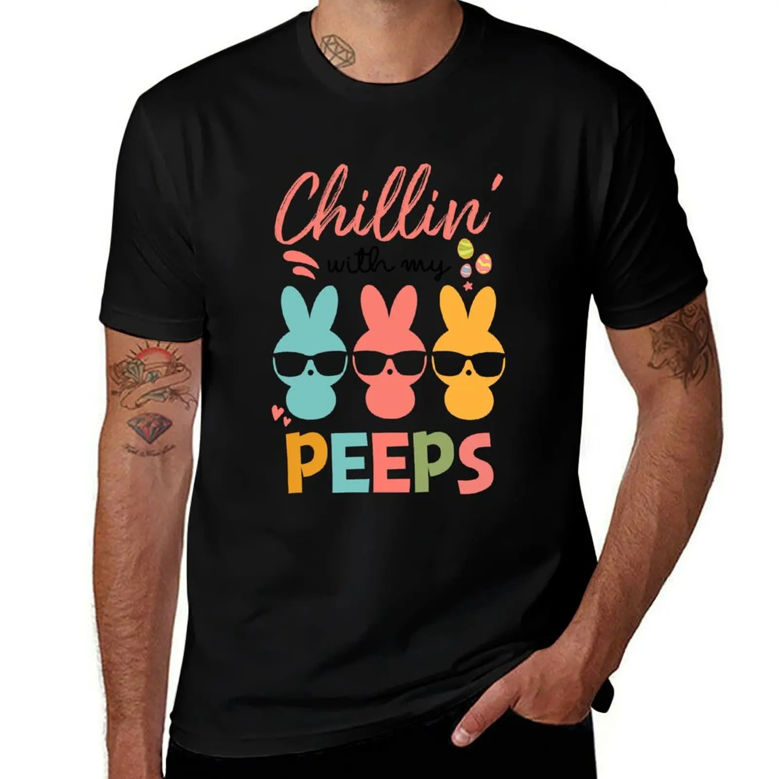 Copy of Chillin With My Peeps Easter , Happy Easter, Funny Easter T-Shirt Holiday Vacation Tee Shirt T-Shirt