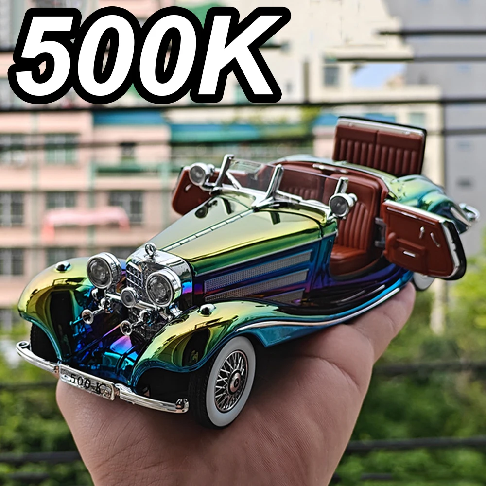 1:24 500K ヘルキャット ミニチュア おもちゃ モデル ダイキャスト 合金 レトロカー ドア開閉 サウンド ライト プルバック ヴィンテージカー 彼氏へのプレゼント