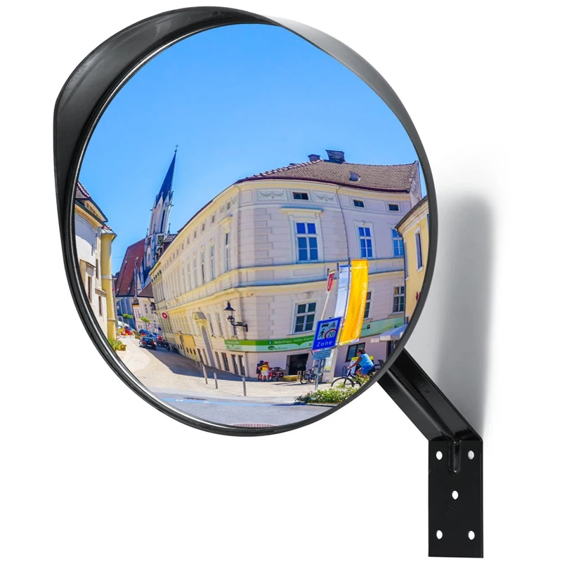 12 Inch Wide Angle Acrylic Safety Road Security Mirror with Adjustable Fixing Bracket Convex Mirror