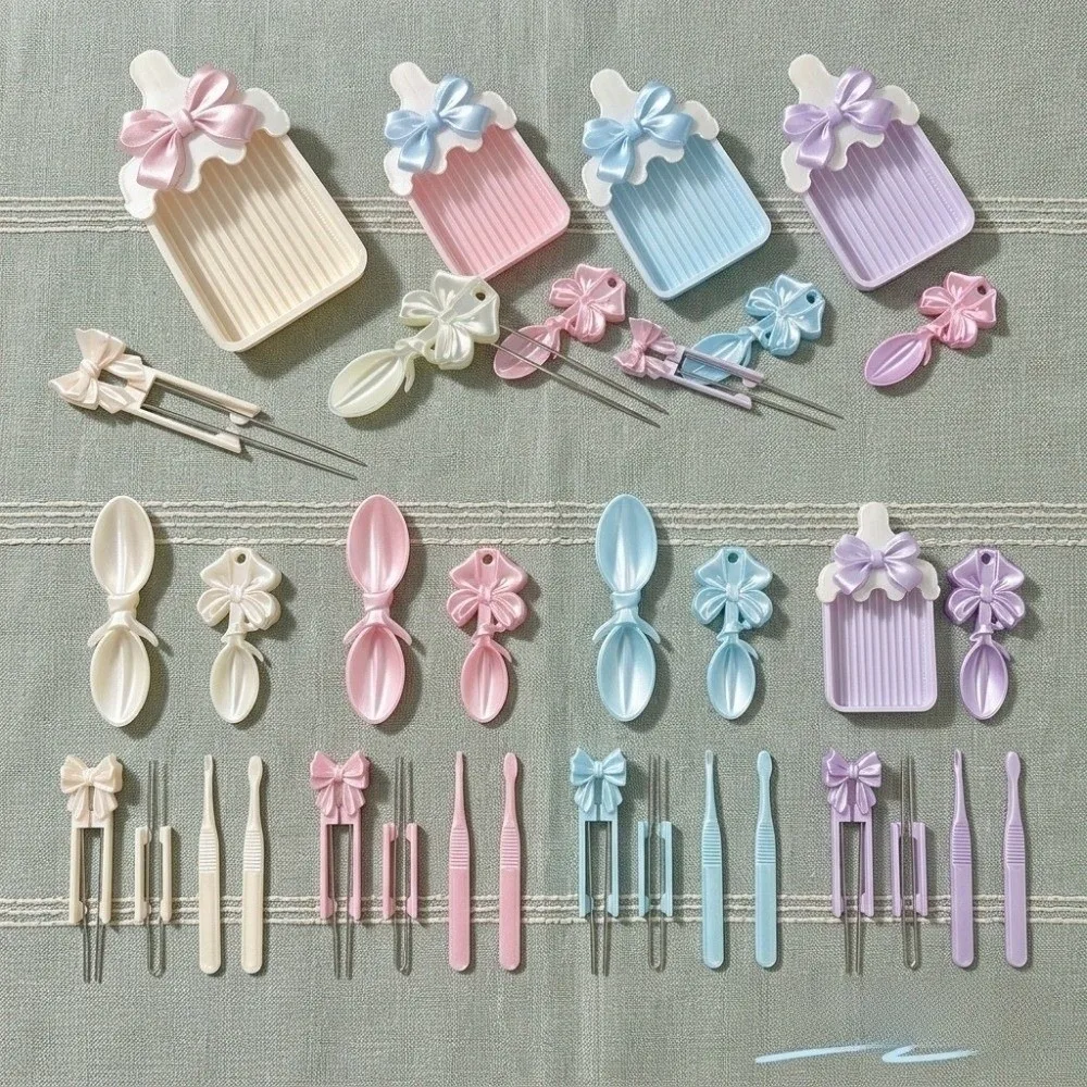 PLA Fuse Bead Tool Set Baby Bottle Shape Bead Scoop Perler Bead Auxiliary Tool Kit Handheld Spoon Fuse Beads Spoon Pen Tray Kits