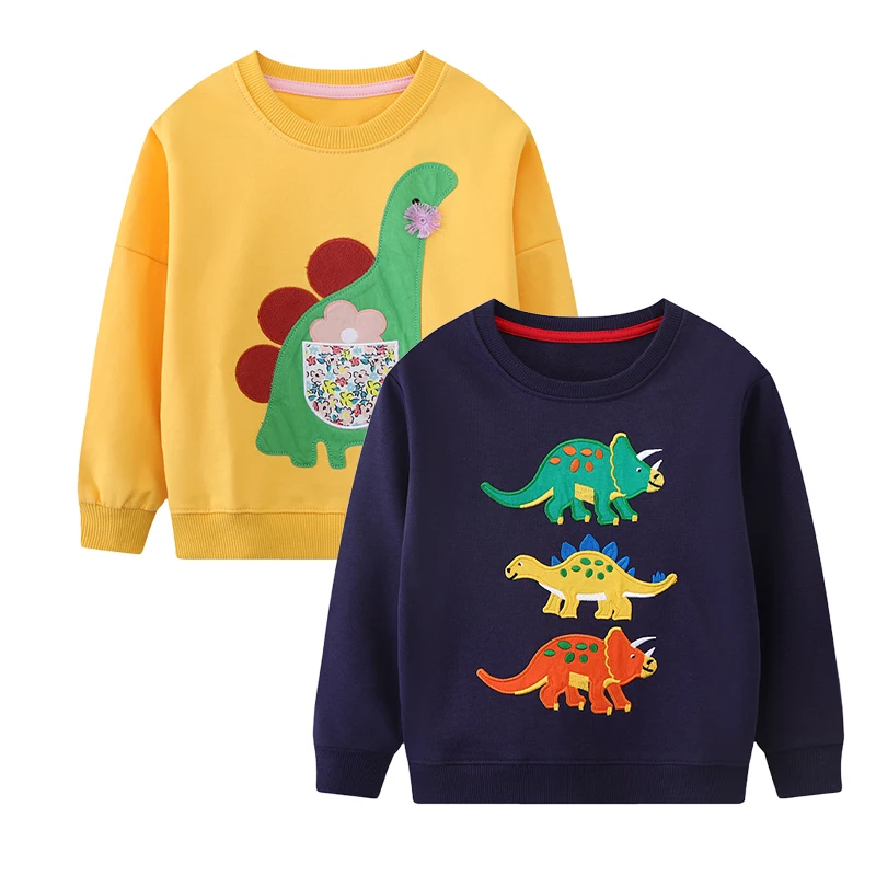 Little maven 2PCS Tops Kids Clothes Children's Clothing 2026 Autumn Baby Boys Spring Cartoon Dinosaurs Infants Sweatshirt Hoodie