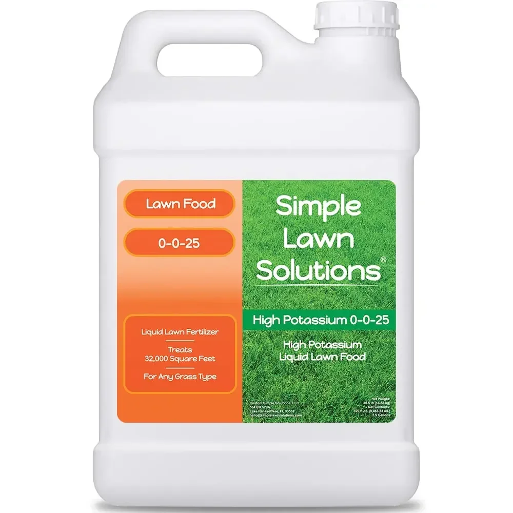 High Potassium Lawn Food Liquid Fertilizer 0-0-25 - Concentrated Spray - Turf Grass Vigor & Plant Hardiness  (2.5 Gallon)