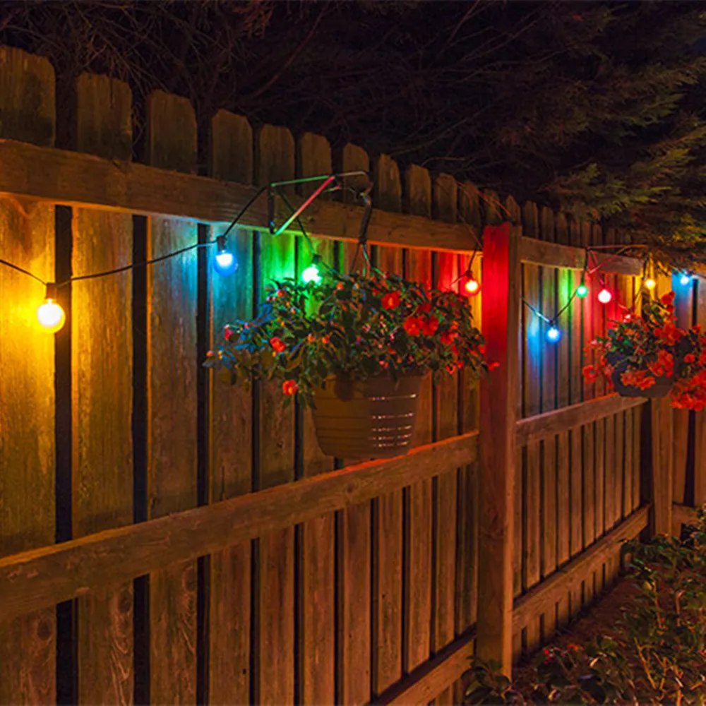 LED-Kugel-Lichterkette für den Außenbereich, Kunststoff, fünffarbige Glühbirnen, wasserdichte Terrassenbeleuchtung für Garten, Außenbereich, Hinterhof, Veranda, 220 V, EU-Stecker