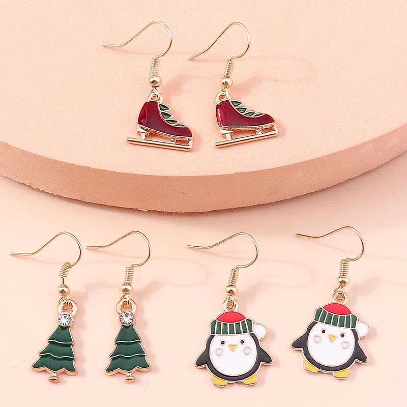 Neue Mode Mix Stile Frohe Weihnachten Ohrringe für Frauen Weihnachten Baum Deer Santa Baumeln Ohrringe Neue Jahr Schmuck Geschenke – Detail 35