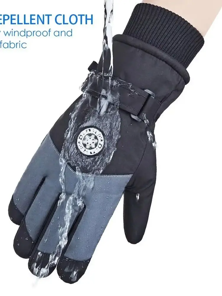 AliExpress WRELS Winter Ski Gloves Windproof Thickened Fleece Lined Gloves Men Women Touchscreen Thermal Waterproof Motocycle Cycling Gloves