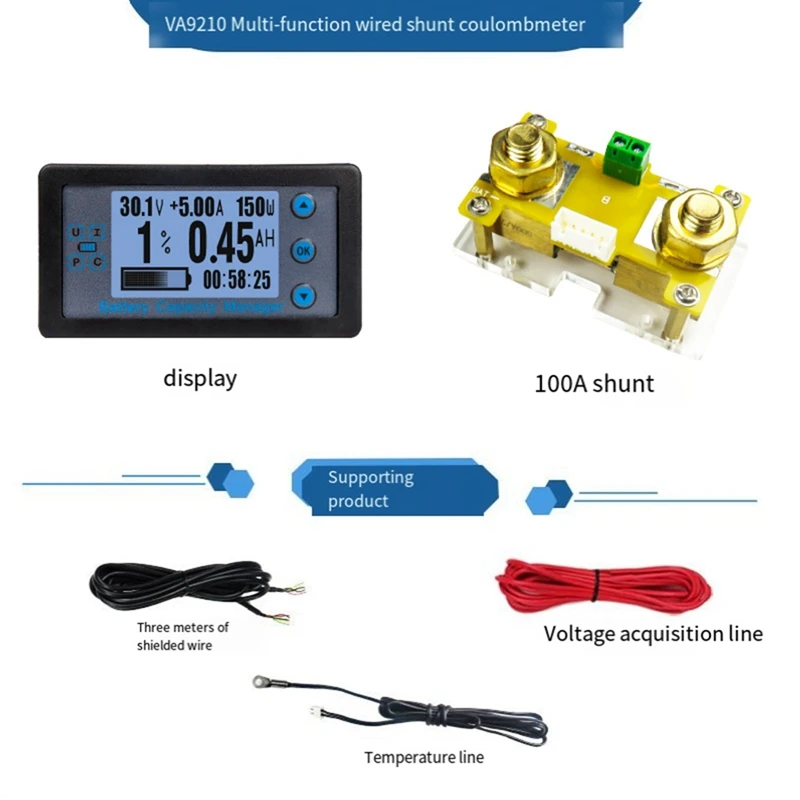 Imagem -04 - Bateria Capacidade Manager com Digital Lcd Medidor de Tensão Atual Fácil de Usar Vsc9510 120v 100a