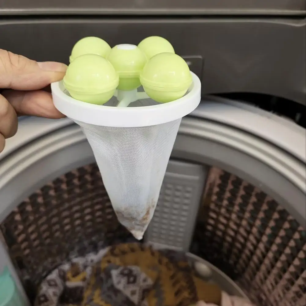 Lint Hair Catcher Washer Lint Catcher Mesh Bag Reusable Washing Machine Filter Pet Hair Remover Laundry Ball Dirt Collection