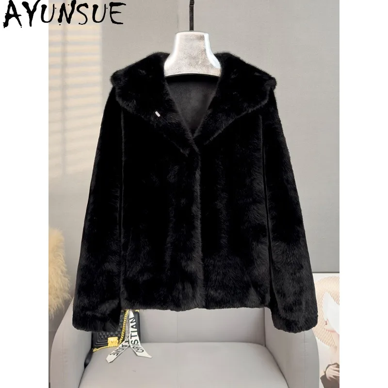 

AYUNSUE Woman Coats Winter 2025 New Arriwal High Quality Hooded Coat Korean Fashion Style Clothing for Woman Winterjacke Dame
