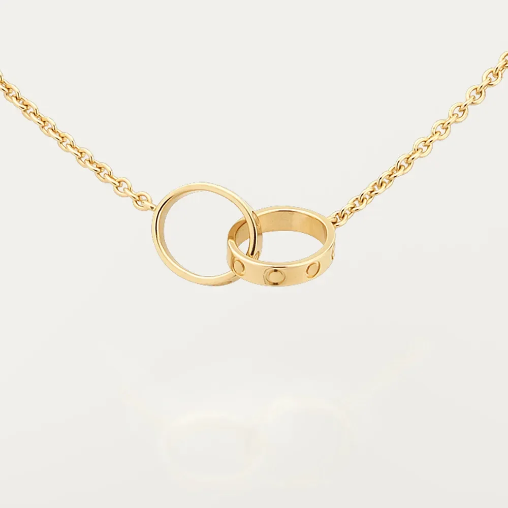 

High Edition Classic Designer Pendant Lover Necklace for Women Girls Double Loop Charms 316L Titanium Steel Wedding Jewelry Collares Collier