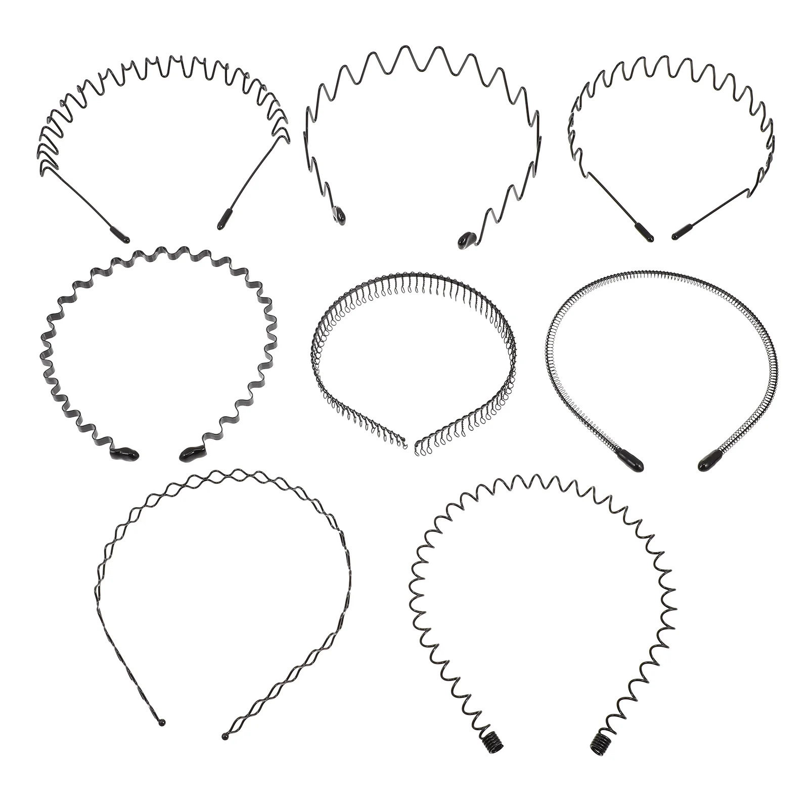 8 Pcs Korean Version Men's Headband Man Wire Headbands Metal Sports Hairband Wave