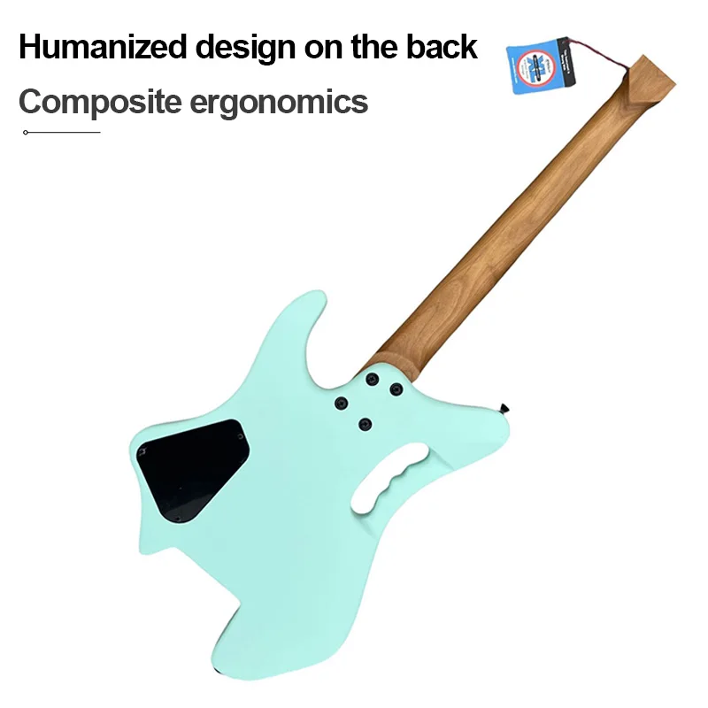 جيتار كهربائي بدون رأس، جيتار خفيف الوزن للسفر، جسم الماهوجني، لوح فريتس من خشب الورد، لاقطات AlNiCo للمبتدئين، مشغل متقدم