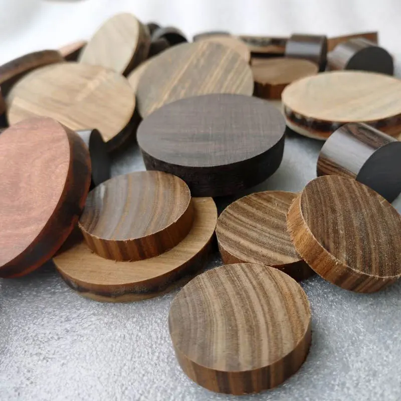 3pcs/lot African Ebony Round Slices Wood Stack Handle Parts Wood Crafts Sandalwood DIY Handmade Circular Coaster Material