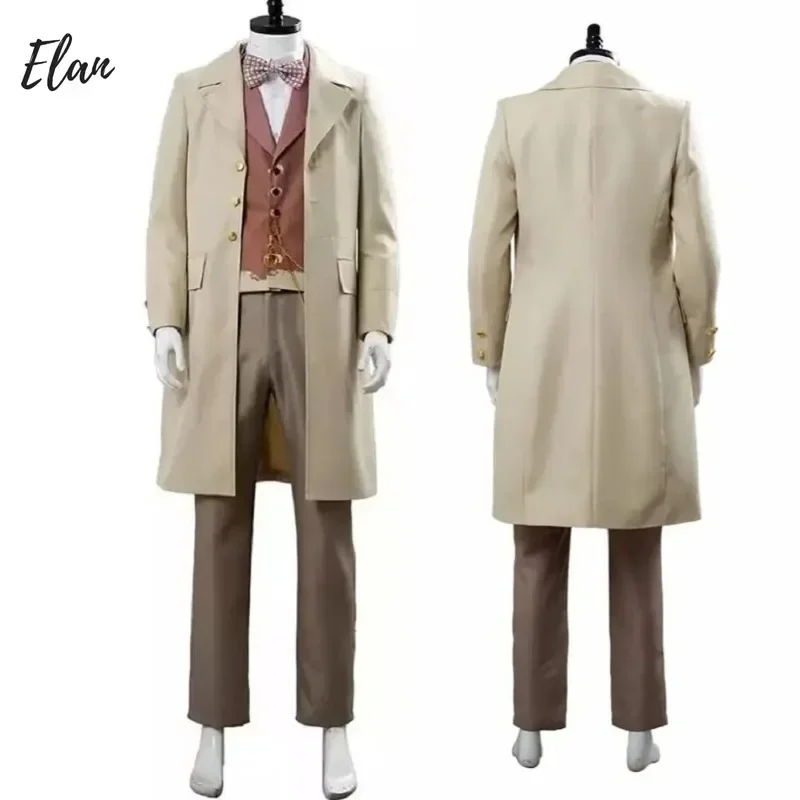 

Adult Man Aziraphale Cospaly Costume Omens Cosplay Trench Coat Vest Pants Outfit Halloween Comic Con Deguisement