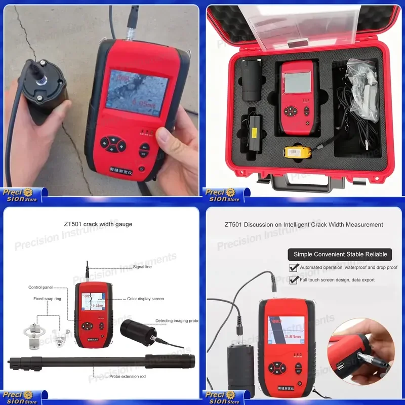 For Digital Crack Width Gauge Meter Automotive Tire Tread Depth Measurement Tool Portable High Precision Non Destructive