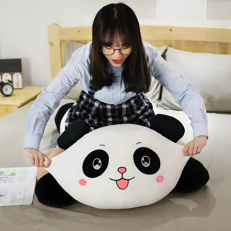 Nuevo lindo muñeco de Panda grande, almohada de animales de juguete de peluche, regalos de cumpleaños y Navidad para niños, juguete de dibujos animados, almohada de peluche de Panda gigante en la cama