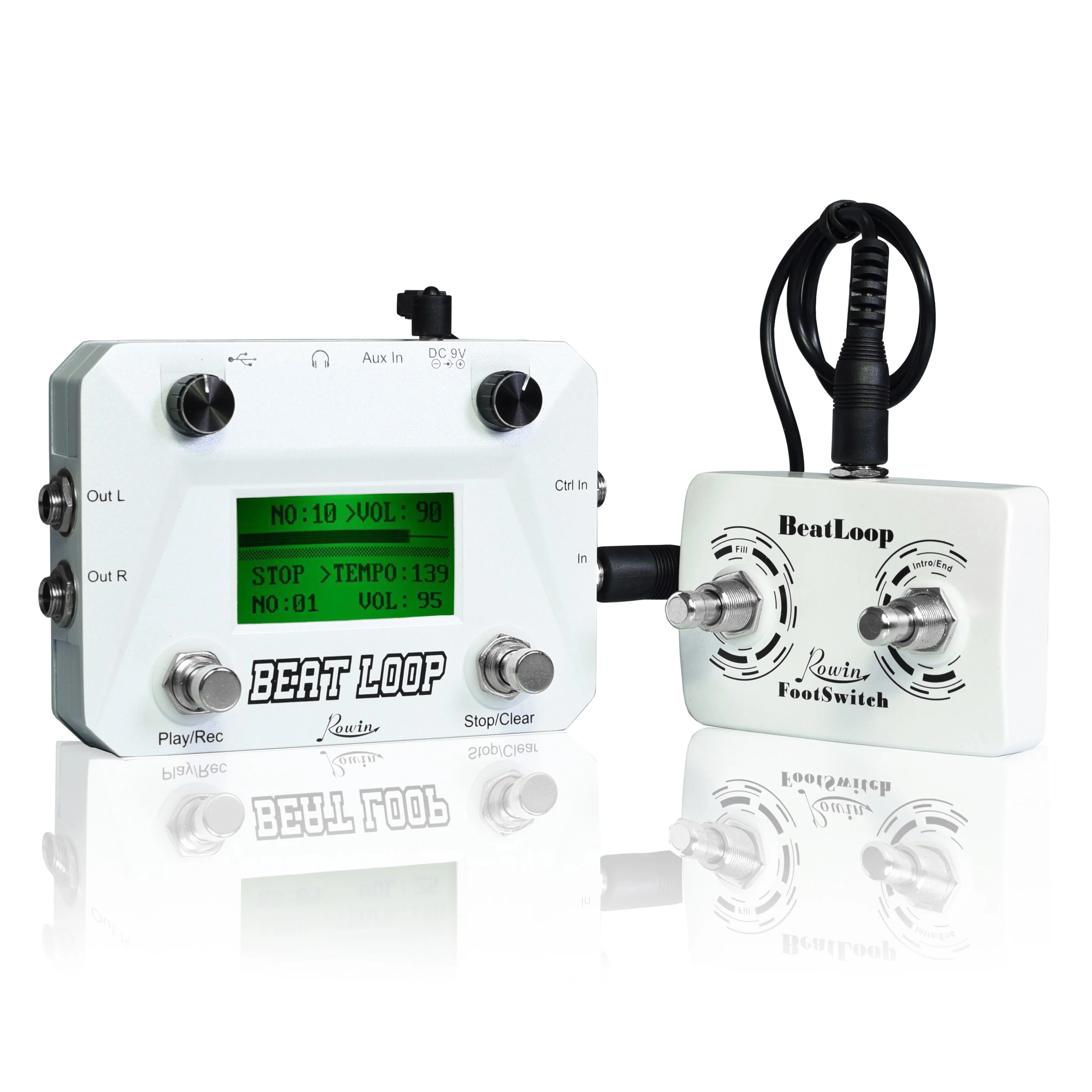 Rowin LBL-01 Guitar Beat Loop Pedals Drum Looper Machine 40 Drums Rhythm 50min Looper Recording Time Footswith Freely Included