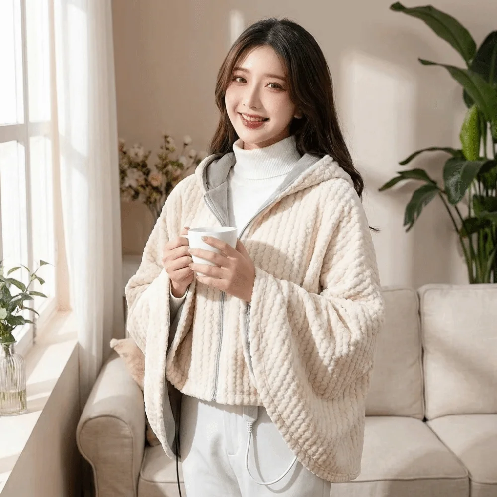 Versatile Washable USB Heating Shawl Portable Soft Fabric Thermal Blankets 3 Heated Level USB Powered Electric Shawl Travel