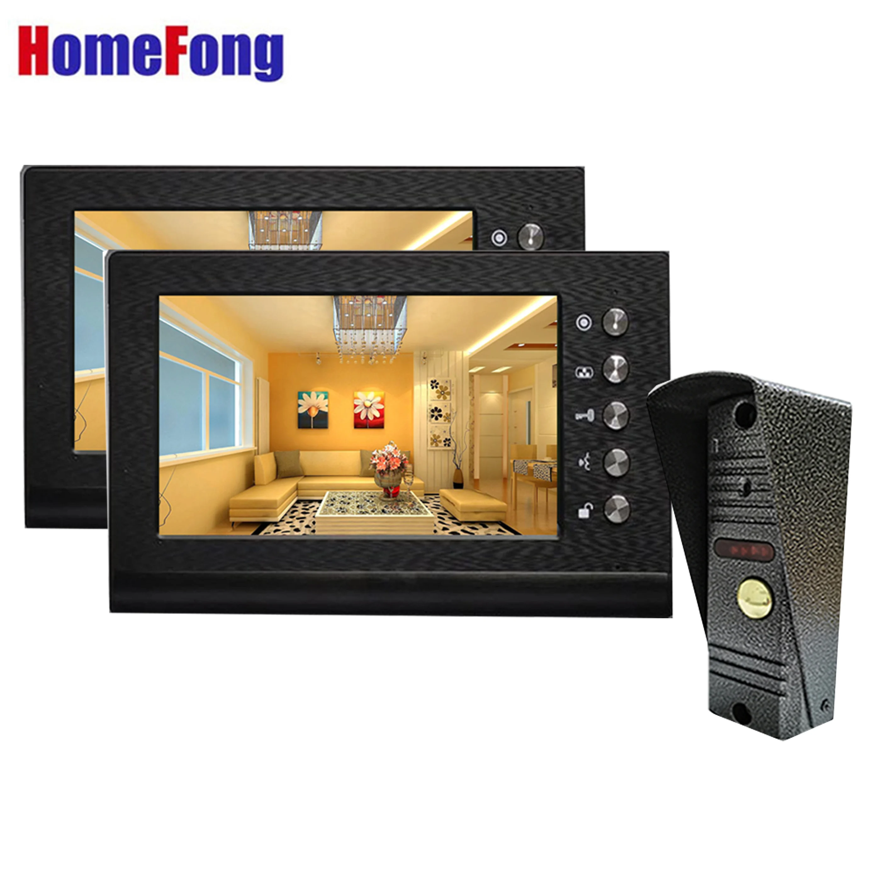 Homefong 7 Inch Home Intercom Wired Video Door Phone Doorbell with Camera System IR Leds Night Door Access Control Unlock Talk