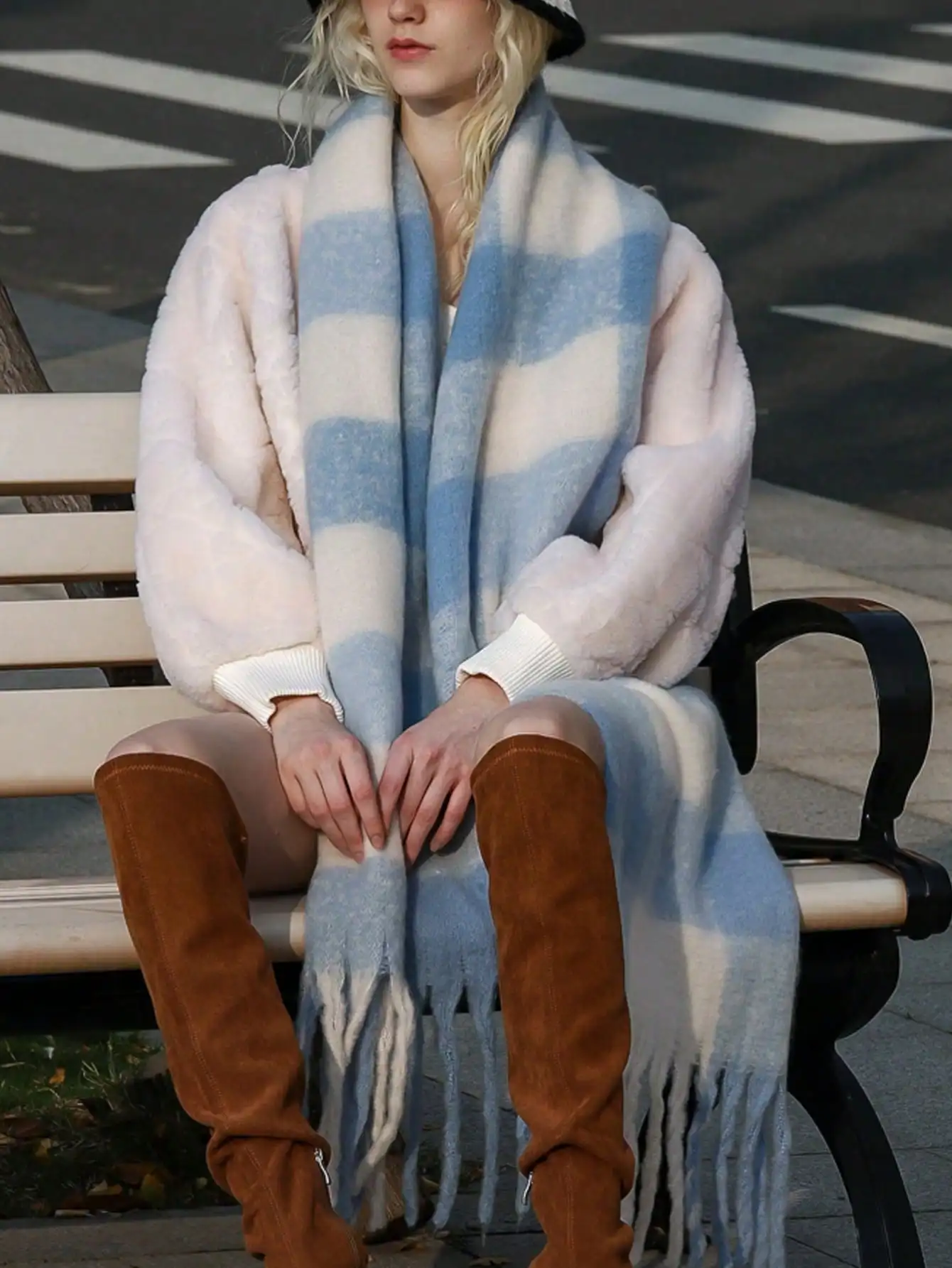 1pc Small Plaid Scarf, Soft & Warm For Autumn/Winter Women Winter Scarves For Dress