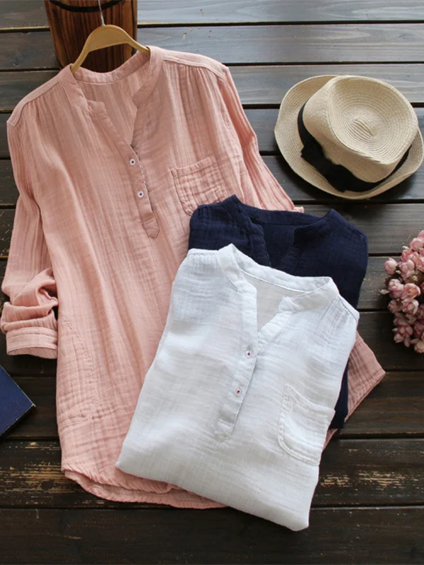 Csa de Color puro de manga larga con cuello en V para mujer, csa hoada de tela de poliéster de estilo informal para m...