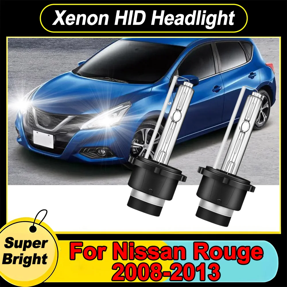 

2PCS D2S 35W 6000K White Xenon HID Headlight Low Beam Bulb High Quality Car Light For Nissan Rouge 2008-2012 2013 Super Bright
