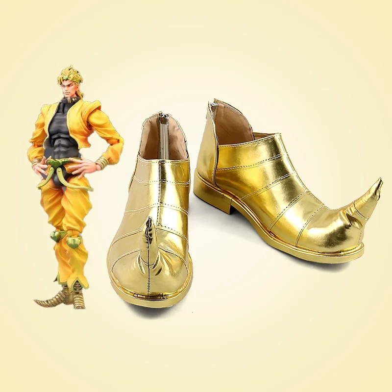Man Dio Brando Cosplay Boots Jojo Halloween Custom Made Shoes Prop Dio Brando Boots