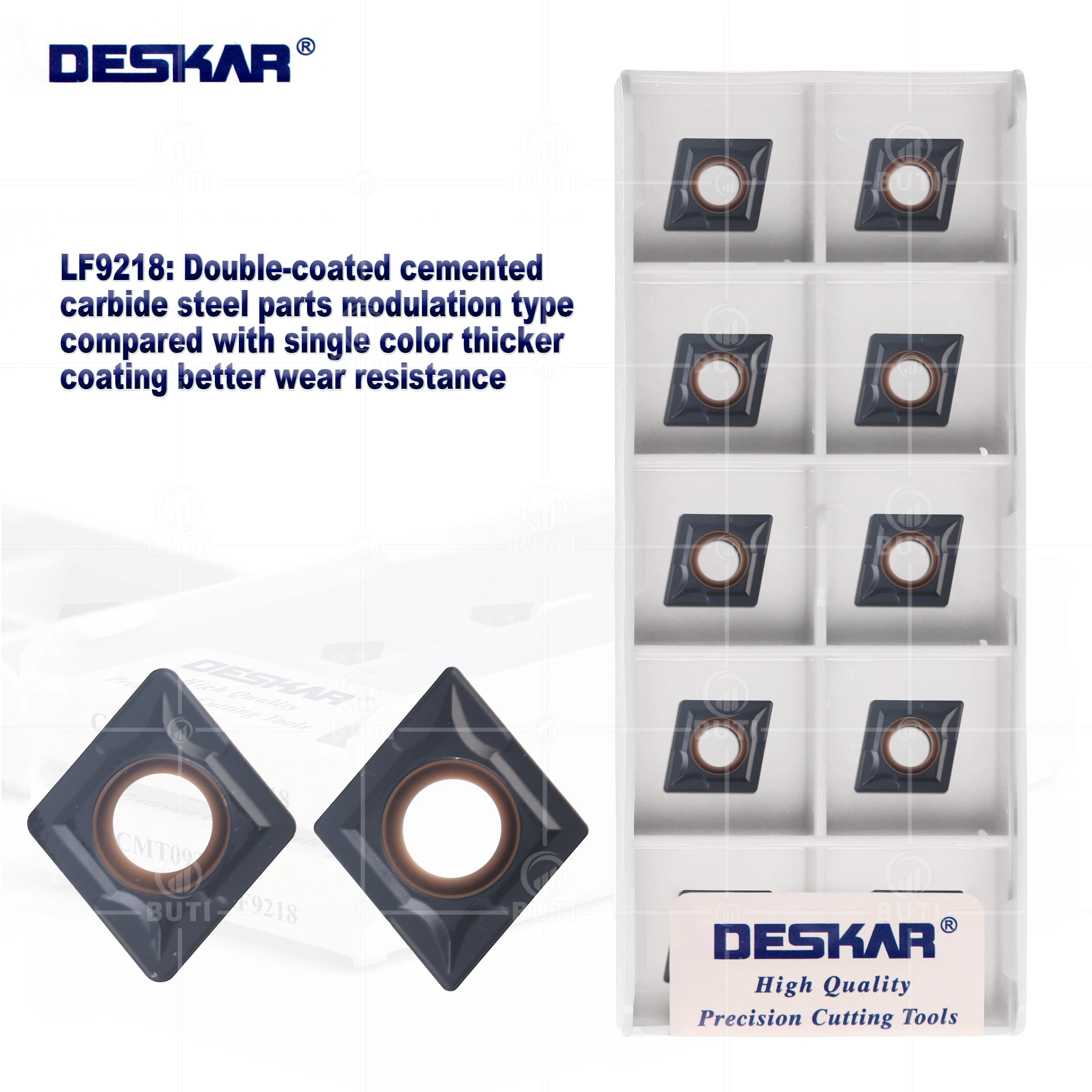 Deskar 100 Original Ccmt060204 060208 Ccmt09t304 Ccmt09t308 Lf9218 Ferramentas de Torneamento Insere Ferramentas de Corte de Torno de Carboneto para Aço