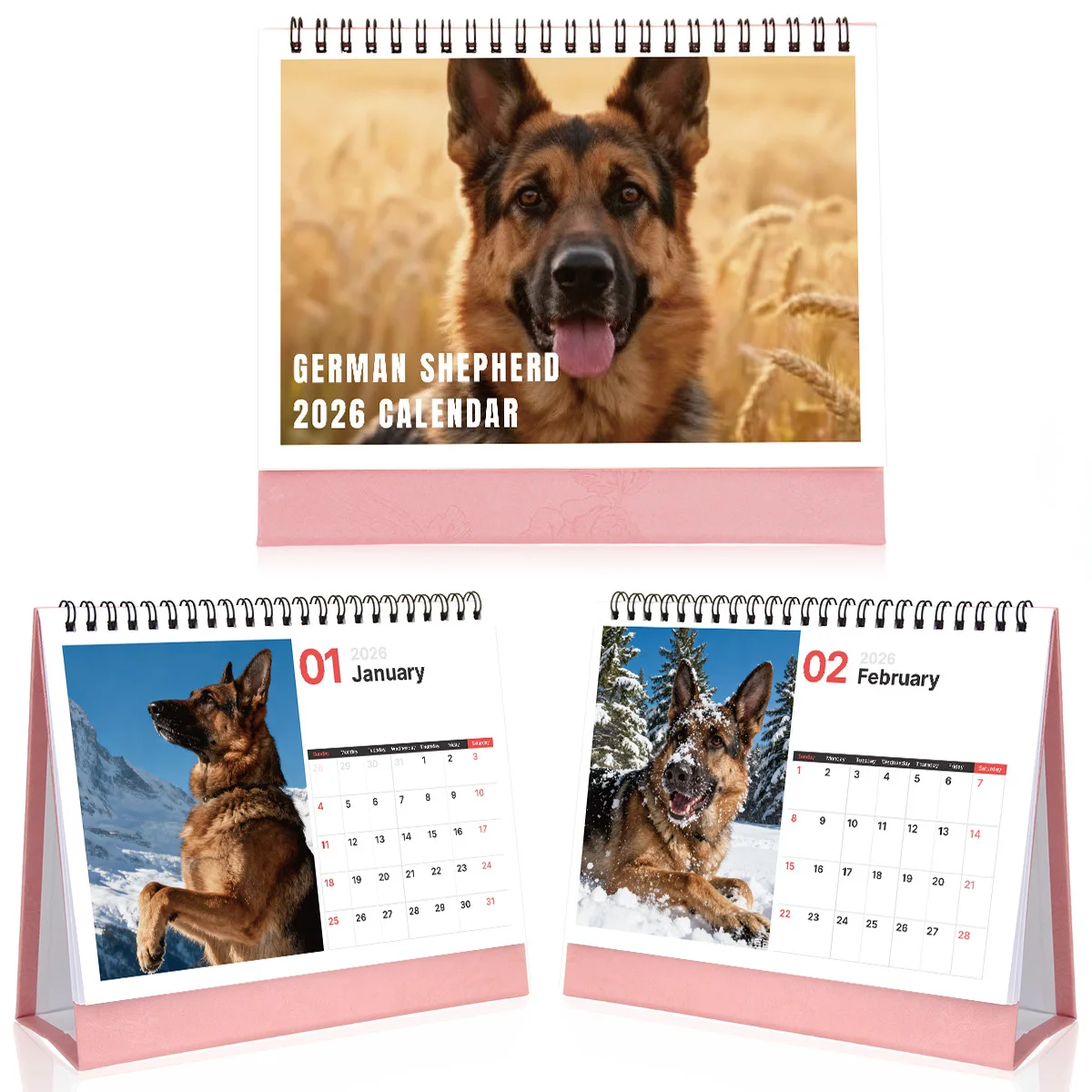 1 قطعة تقويم مكتبي أنيق على شكل الراعي الألماني لمكاتب المنزل والمكتب مناسبة لعشاق الكلاب هدية مثالية لعام 2026 للعام الجديد #2